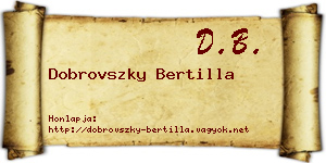 Dobrovszky Bertilla névjegykártya